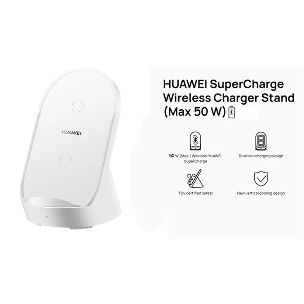 HUAWEI CP62R Vertical Super Fast Wireless Charger Max 50W Cell Phone Charging Stand Station with Cable (Upgraded Version) - CN Plug - 2