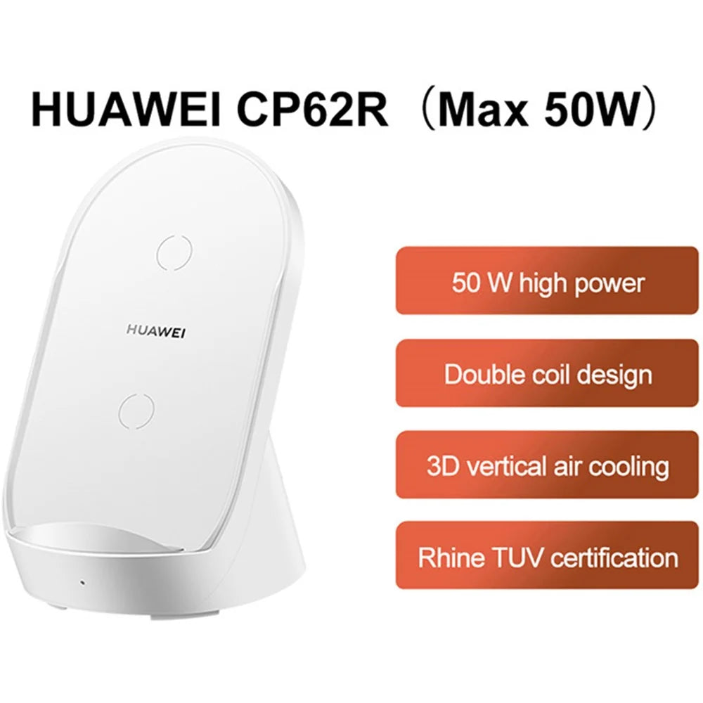 HUAWEI CP62R Vertical Super Fast Wireless Charger Max 50W Cell Phone Charging Stand Station with Cable (Upgraded Version) - CN Plug - 3