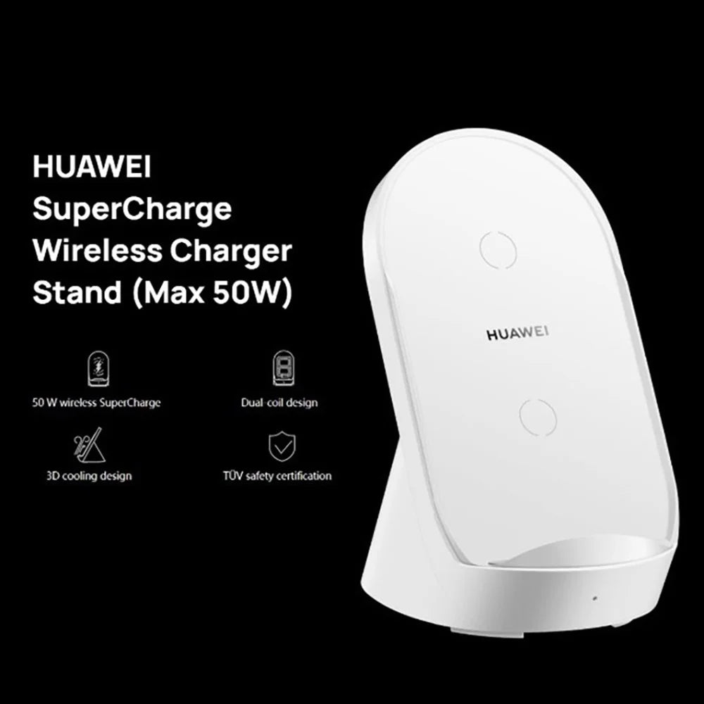 HUAWEI CP62R Vertical Super Fast Wireless Charger Max 50W Cell Phone Charging Stand Station with Cable (Upgraded Version) - CN Plug - 5