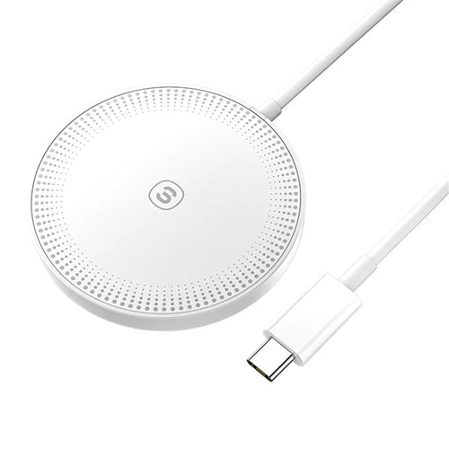 ESSAGER For iPhone 14 / 13 / 12 Series 15W ABS Magnetic Wireless Charger Phone Charging Pad - White - 1