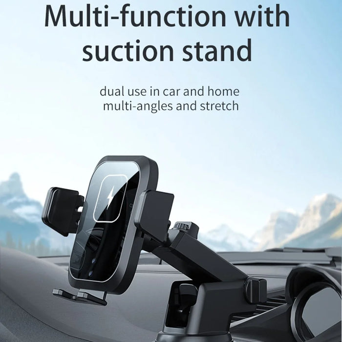 X11 3-Axis Car Wireless Charger 15W Fast Charging Phone Mount with Air Vent Holder, Dashboard Stand, QC3.0 Cigarette Lighter Charger - 3