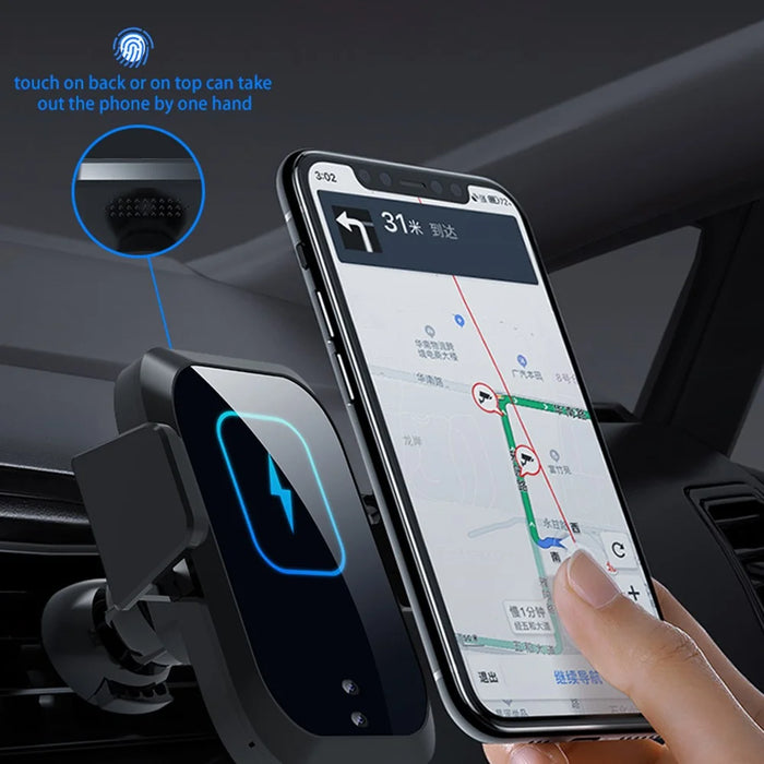 X11 3-Axis Car Wireless Charger 15W Fast Charging Phone Mount with Air Vent Holder, Dashboard Stand, QC3.0 Cigarette Lighter Charger - 6