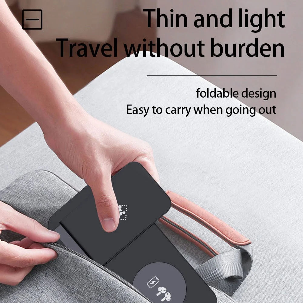 B-19 4-in-1 Folding Wireless Charger Portable Phone Charger with Indicator for Headset, Watch Charging Stand (Only for Samsung Watch) - Black - 6