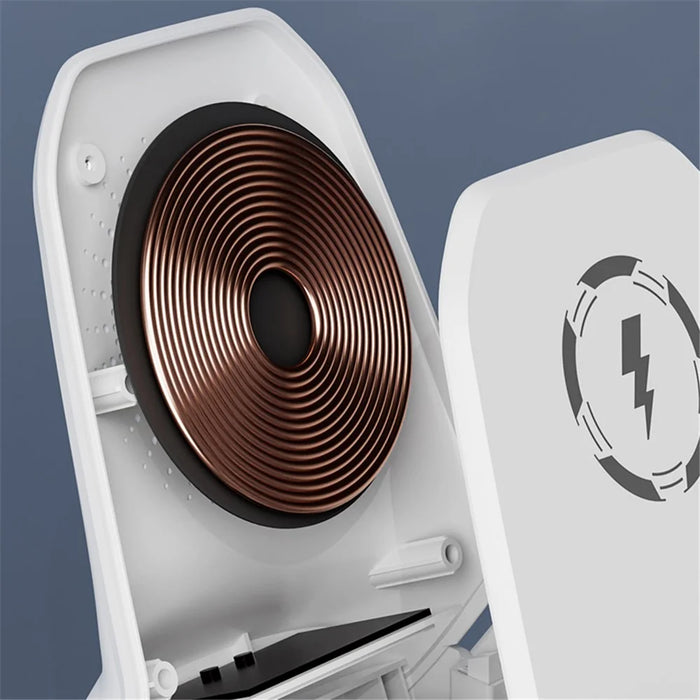 Q18 Mobile Phone Magnetic Wireless Charger Stand Cordless Phone Charger with 3 Adapters - White - 4