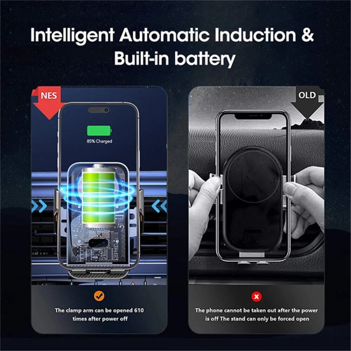 WEKOME WP-U204 15W Car Wireless Charger Intelligent Automatic Induction Air Vent Transparent Phone Holder - 3