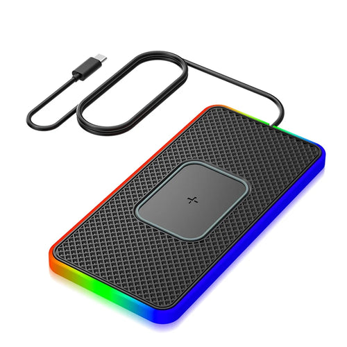 Anti-Slip Mat for Car, 15W Cellphone Wireless Charger Auto SUV Charging Pad with 1m Type-C Cable - 1