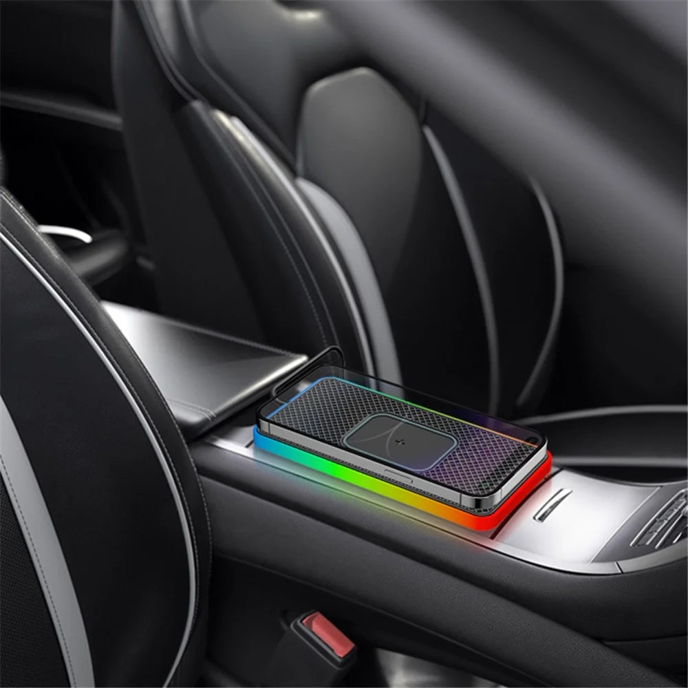 Anti-Slip Mat for Car, 15W Cellphone Wireless Charger Auto SUV Charging Pad with 1m Type-C Cable - 6