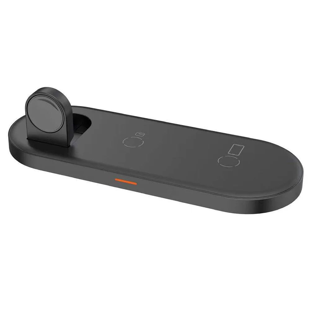 W28 3-in-1 Desktop 15W Wireless Charger for Phone Watch Headset Folding Fast Charging Base - 1