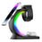 T17 3-in-1 RGB Light Magnetic Wireless Charger for iPhone 12 / 13 / 14 / 15 Series Desktop Fast Charging Stand - Black - 1