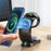 T17 3-in-1 RGB Light Magnetic Wireless Charger for iPhone 12 / 13 / 14 / 15 Series Desktop Fast Charging Stand - Black - 2