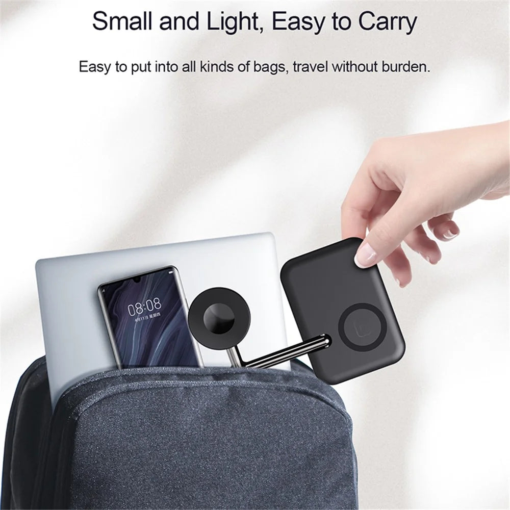 V8A Charging Station for Apple AirPods / Watch, 2-in-1 Magnetic Foldable Wireless Charger Dock Pad - Black - 3