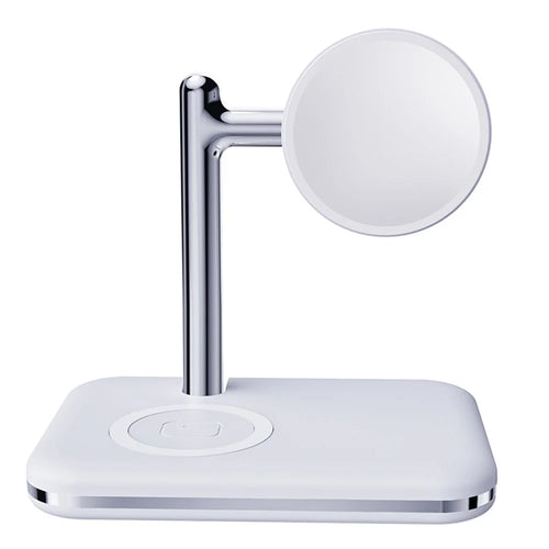 V8S Wireless Charging Station for Samsung Galaxy Buds / Watch , 2-in-1 Magnetic Foldable Wireless Charger Stand - White - 1