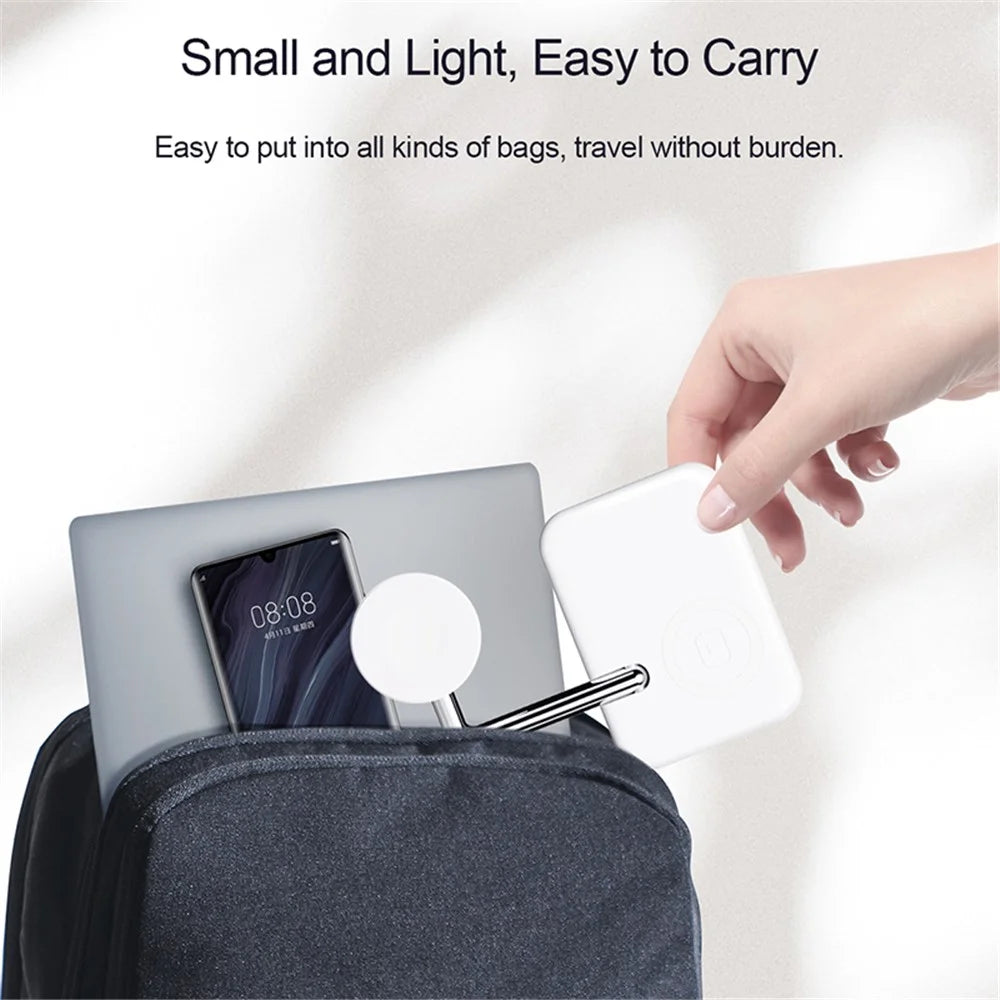 V8S Wireless Charging Station for Samsung Galaxy Buds / Watch , 2-in-1 Magnetic Foldable Wireless Charger Stand - White - 3