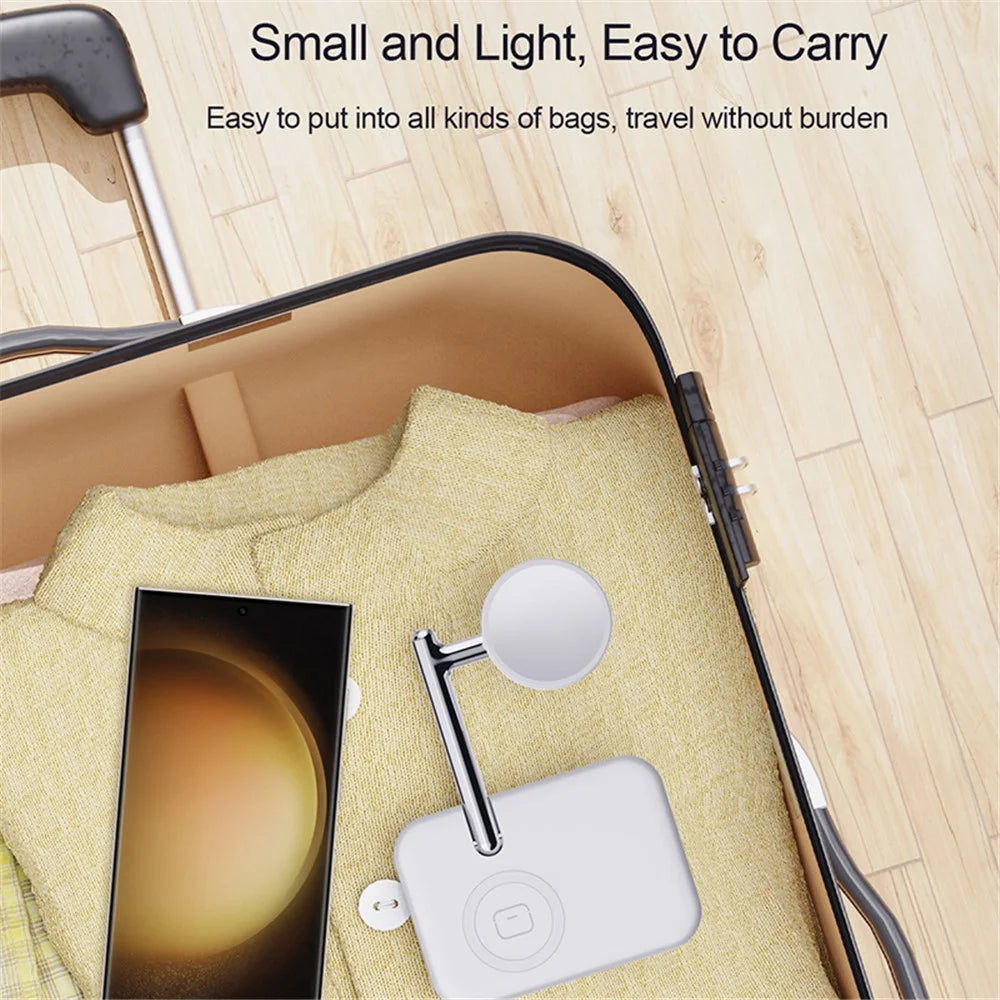 V8S Wireless Charging Station for Samsung Galaxy Buds / Watch , 2-in-1 Magnetic Foldable Wireless Charger Stand - White - 6