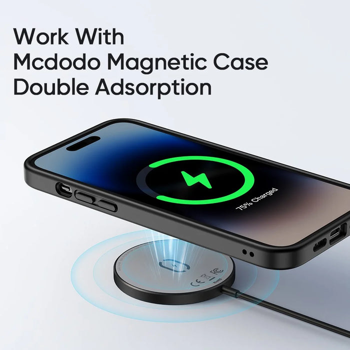 MCDODO CH-4360 MDD Wireless Charger Ultra-thin Charging Pad Cell Phone Safe Charger - Black - 6