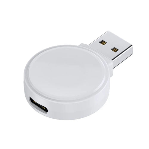 JJT-X53 For Apple Watch Series 1-8 Charger Mini Magnetic Wireless Charging Pad with USB Plug - White - 1