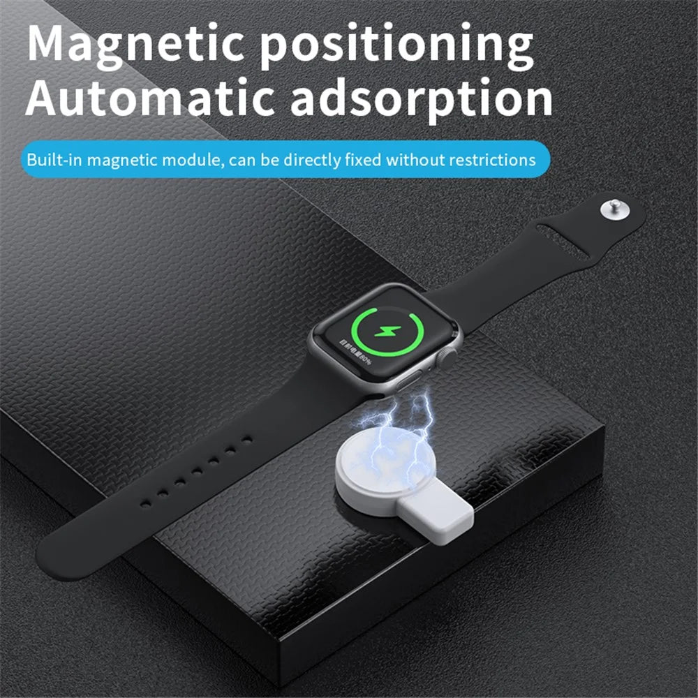JJT-X53 For Apple Watch Series 1-8 Charger Mini Magnetic Wireless Charging Pad with USB Plug - White - 4