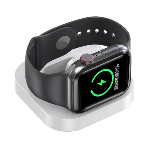 JJT-A56 For Apple Watch Series 1-8 Foldable Smartwatch Charger Mini Magnetic Wireless Charging Pad - White - 1