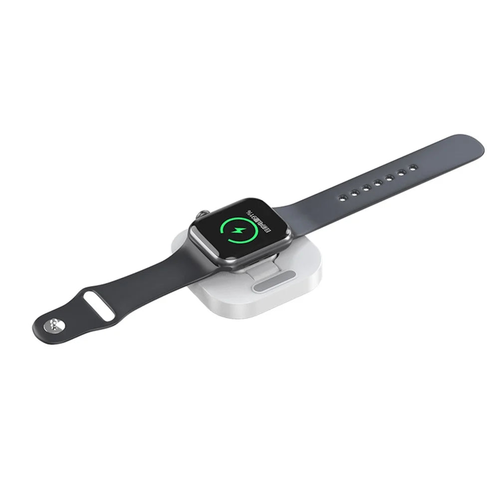 JJT-A56 For Apple Watch Series 1-8 Foldable Smartwatch Charger Mini Magnetic Wireless Charging Pad - White - 7