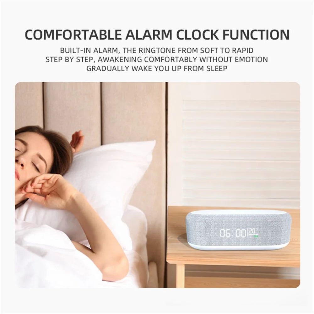 W852 Alarm Clocks 15W Wireless Charger 3 Modes Stepless Dimmable Night Lights with Temperature Display - 5