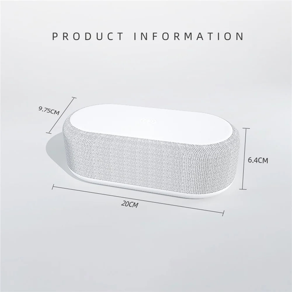W852 Alarm Clocks 15W Wireless Charger 3 Modes Stepless Dimmable Night Lights with Temperature Display - 7