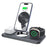 V18 3-in-1 Magnetic Wireless Charger Folding Cell Phone Charging Stand for Earbuds, Smart Watch - Black - 1