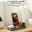 V18 3-in-1 Magnetic Wireless Charger Folding Cell Phone Charging Stand for Earbuds, Smart Watch - Black - 7