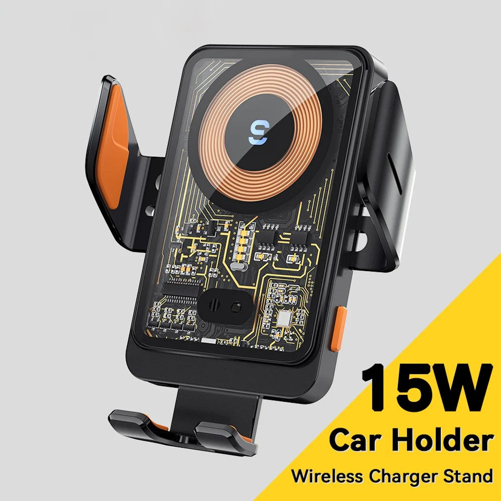 ESSAGER T11 Wireless Charger Smart Car Charger Phone Holder 360 Degree Rotating Air Vent Charger Mount - 3