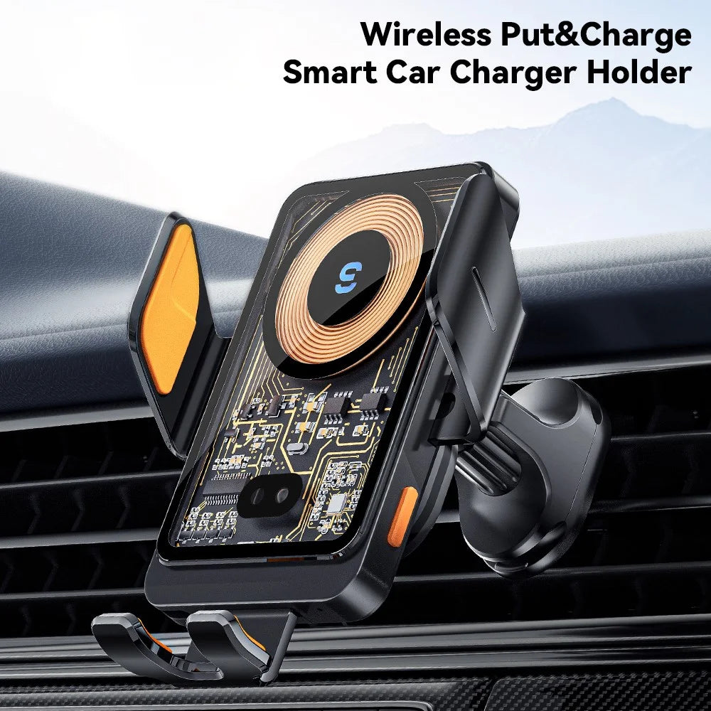 ESSAGER T11 Wireless Charger Smart Car Charger Phone Holder 360 Degree Rotating Air Vent Charger Mount - 5