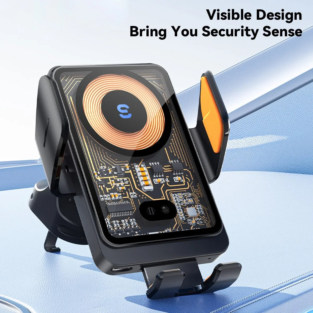 ESSAGER T11 Wireless Charger Smart Car Charger Phone Holder 360 Degree Rotating Air Vent Charger Mount - 6