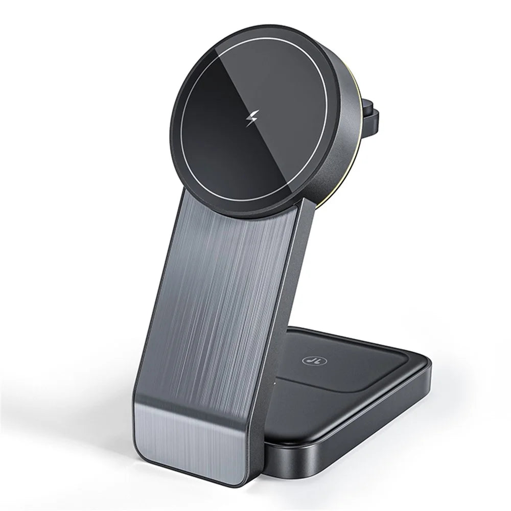 W79 15W For Apple 15 14 13 12 iWatch AirPods Magnetic Wireless Charger Stand Holder Charging Dock Station (CE Certified) - 1