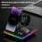 A93 15W 5-in-1 Multi-Function Folding Wireless Charger Cell Phone Charging Station with Clock for Headset Smart Watch - Black - 2