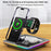A93 15W 5-in-1 Multi-Function Folding Wireless Charger Cell Phone Charging Station with Clock for Headset Smart Watch - Black - 4