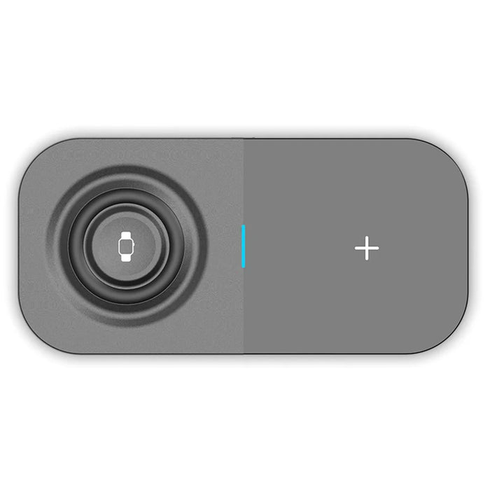 T2A 2-in-1 15W Wireless Charging Station for Apple Watch Series, Mobile Phone Wireless Charger - Black - 3