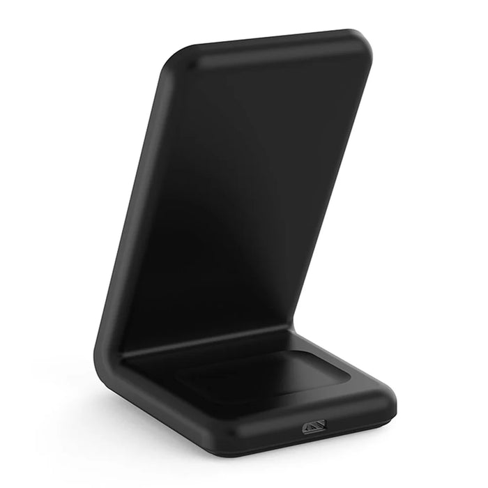 M2A 2-in-1 Magnetic Wireless Charger Vertical Charging Stand for AirPods Pro / iPhone (CE / FCC / ROHS / UKCA Certificate) - Black+Black Silicone - 3