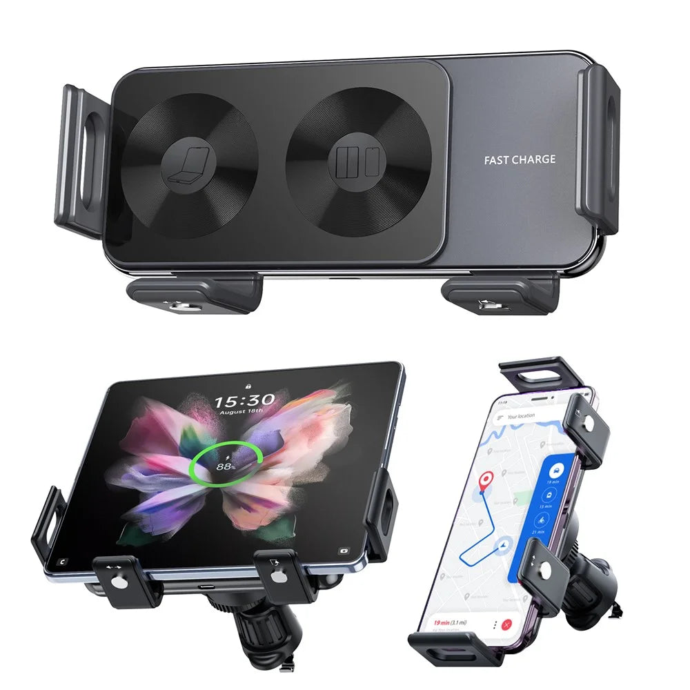 S20A For Samsung Folding Screen Mobile Phone Bracket Car Air Vent Wireless Charger - 2