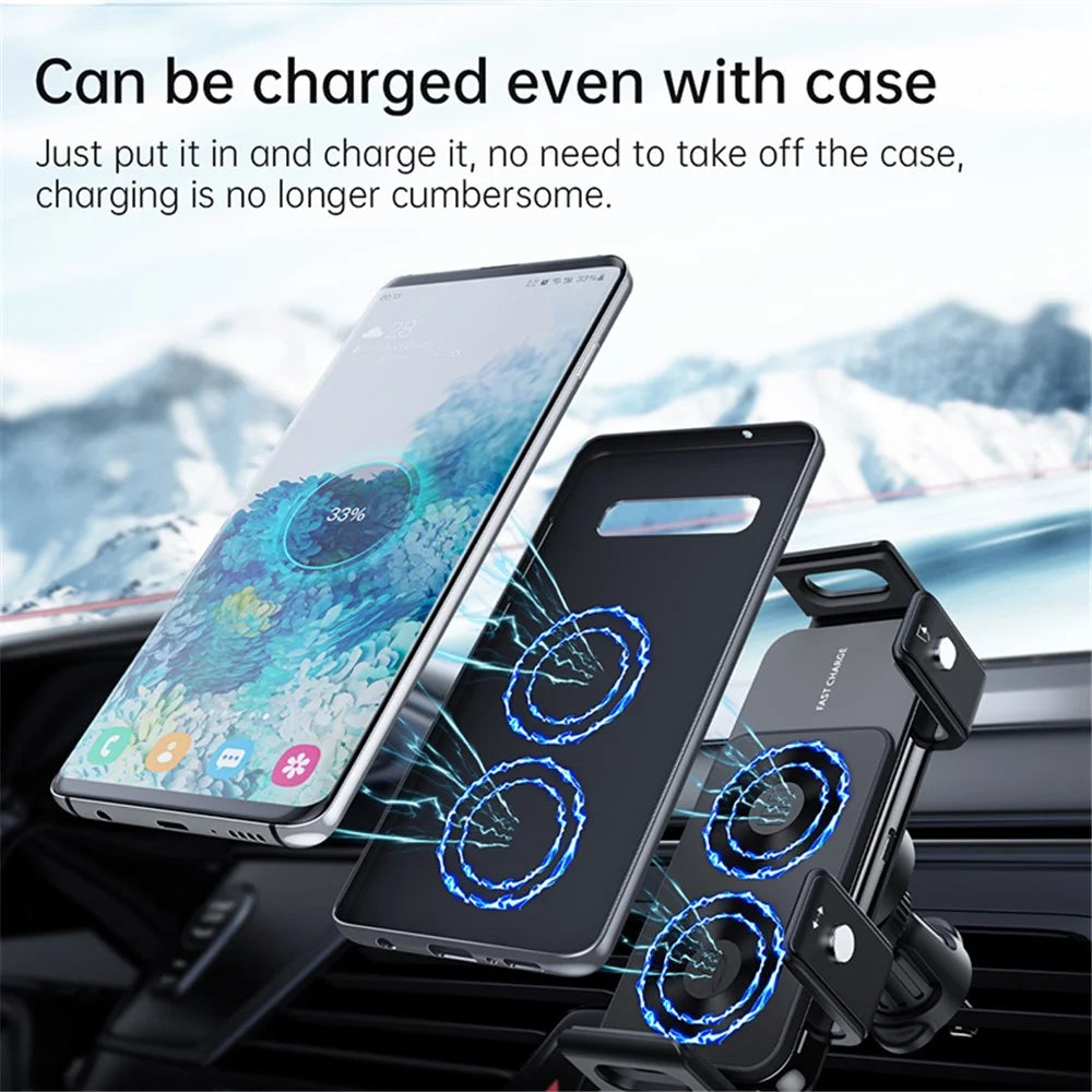 S20A For Samsung Folding Screen Mobile Phone Bracket Car Air Vent Wireless Charger - 5