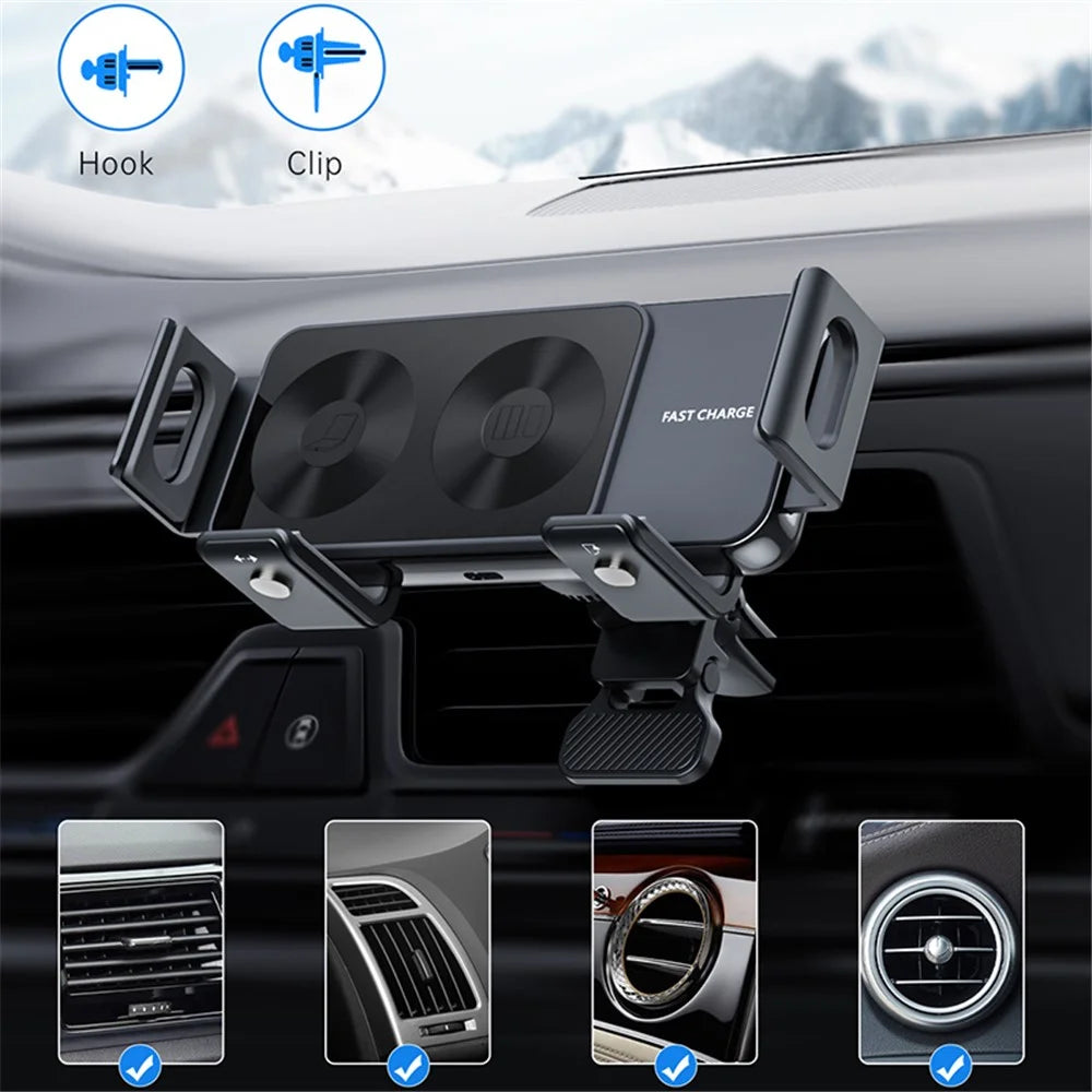 S20A For Samsung Folding Screen Mobile Phone Bracket Car Air Vent Wireless Charger - 6