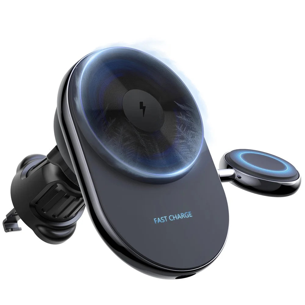 S17 Car Air Outlet Semiconductor Cooling Magnetic Wireless Charger for Apple Watch / iPhone 12-15 - 1