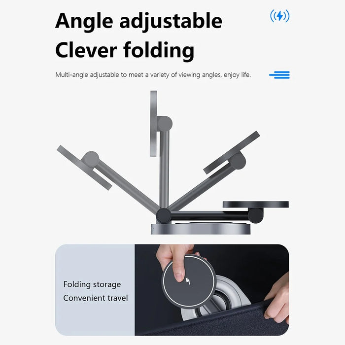 W14 3-in-1 Magnetic Wireless Charger for iPhone 12-15 Series, iWatch, AirPods Charging Stand - 6