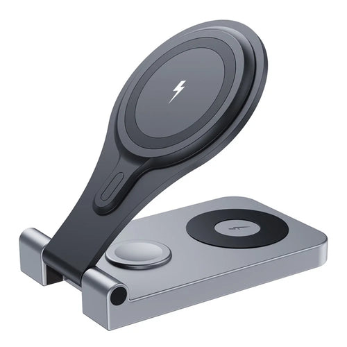 W13 3-in-1 Magnetic Wireless Charger Portable Folding Charging Station for iPhone 12 / 13 / 14 / 15 Series, AirPods, iWatch - 1