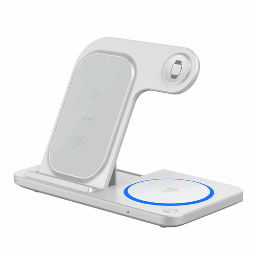 WIWU Wi-W020 Folding 3-in-1 15W Magnetic Wireless Charger Cell Phone Charging Stand - 1