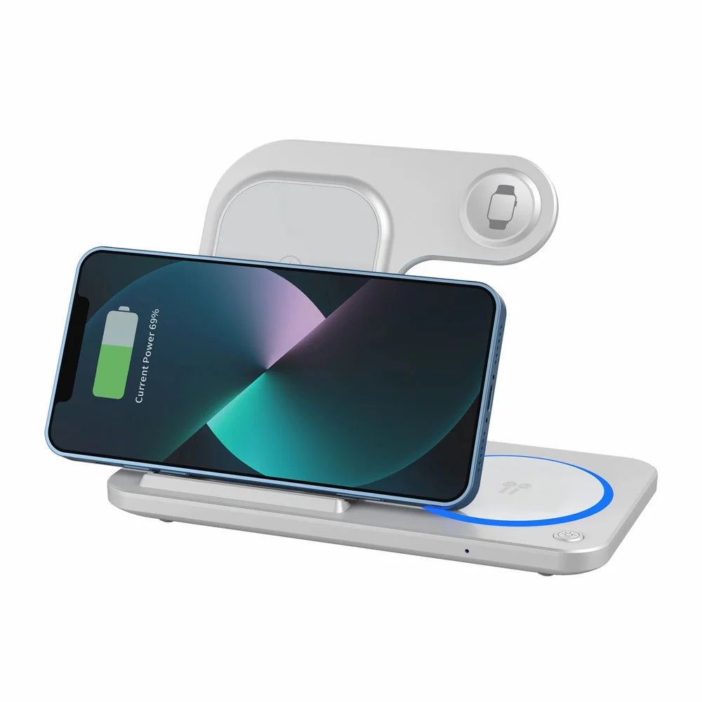 WIWU Wi-W020 Folding 3-in-1 15W Magnetic Wireless Charger Cell Phone Charging Stand - 4
