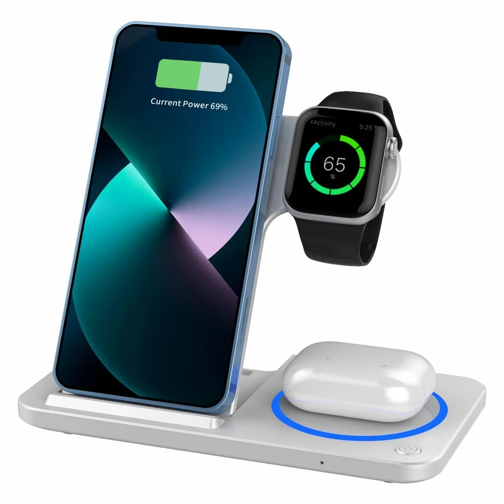 WIWU Wi-W020 Folding 3-in-1 15W Magnetic Wireless Charger Cell Phone Charging Stand - 5