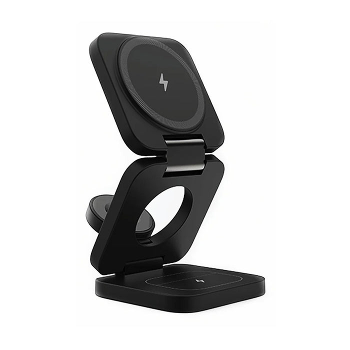 KU XIU X55 Foldable Charging Pad for iPhone Magnetic Wireless Charger for Apple Watch AirPods - Black - 2