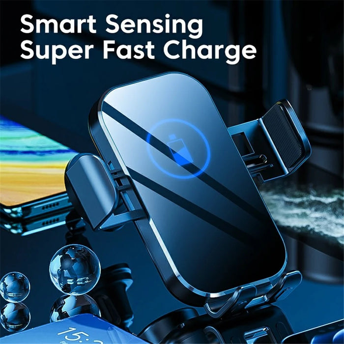 X10 15W Wireless Fast Charging Car Charger Phone Holder Mount Cell Phone Bracket Stand - Silver - 3