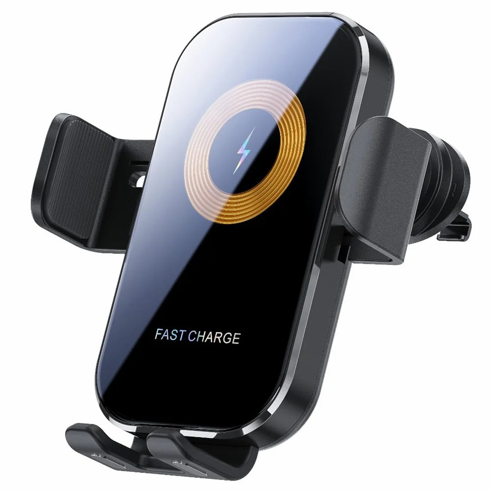 X12 Car Air Vent Touch Sensing Wireless Phone Charger Mount Cell Phone Bracket - Black - 1