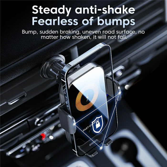 X12 Car Air Vent Touch Sensing Wireless Phone Charger Mount Cell Phone Bracket - Black - 5