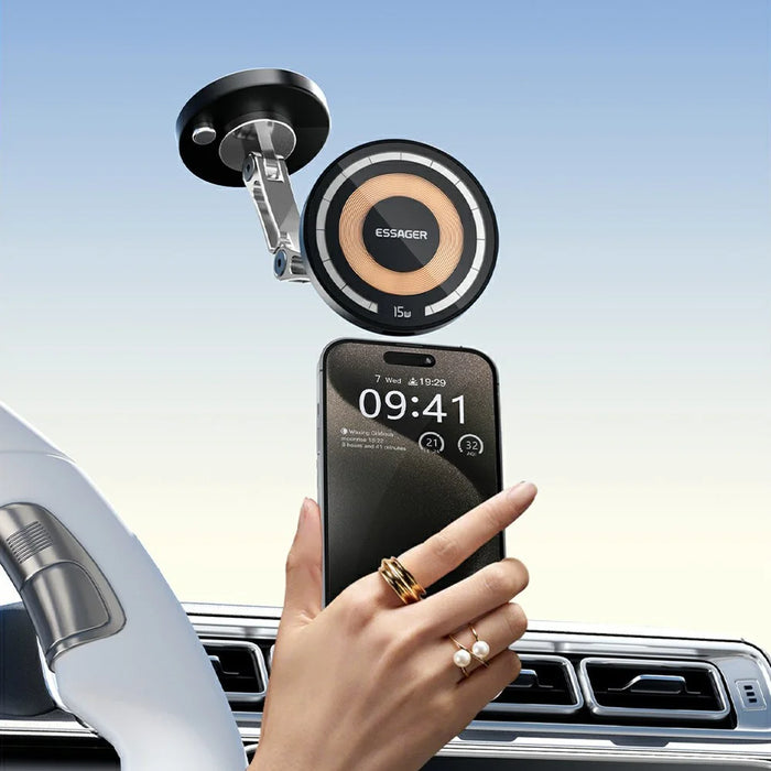 ESSAGER Wireless Charging Car Magnetic Phone Holder Adhesive Dashboard Cell Phone Bracket - 5