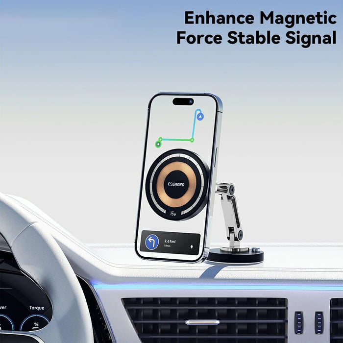 ESSAGER Wireless Charging Car Magnetic Phone Holder Adhesive Dashboard Cell Phone Bracket - 6